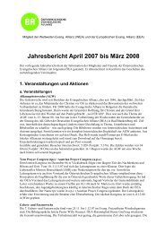 Jahr 2007-2008 - Österreichische Evangelische Allianz