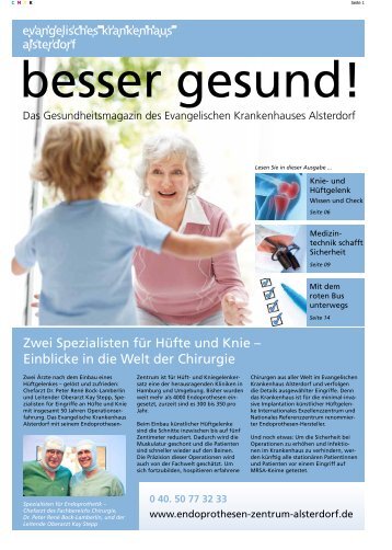 "besser gesund!" - Ausgabe 1 - Evangelisches Krankenhaus Alsterdorf