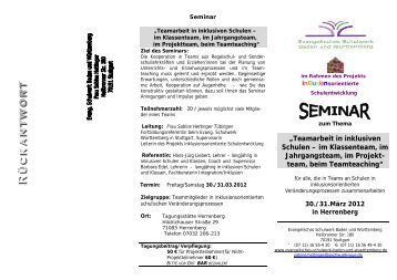 Flyer - Seminartag Teamteaching - Evangelisches Schulwerk Baden ...