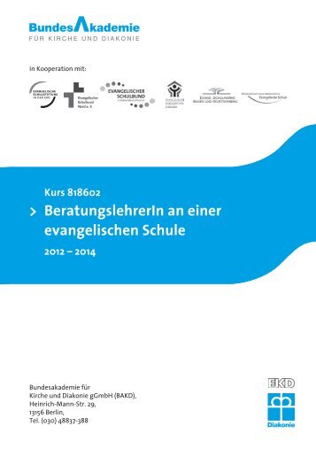 BeratungslehrerIn an einer evangelischen Schule - Evangelisches ...