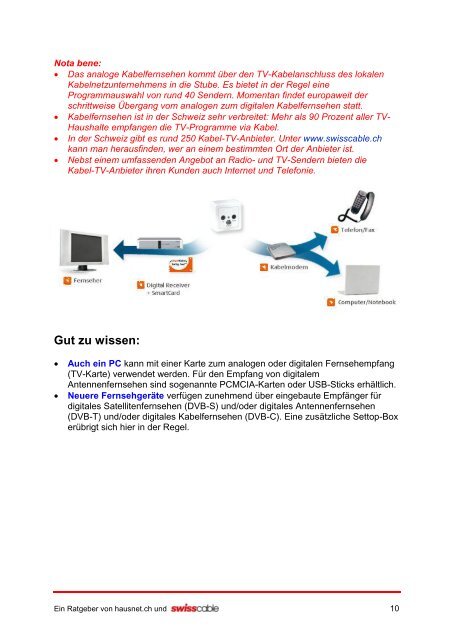 Ratgeber von hausnet.ch und swisscable - Sasag