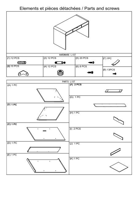 Reference 128264 Notice de Montage - Bureau ... - Eveil et jeux