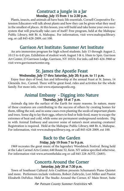 Putnam Summer Events - Eventful Magazine