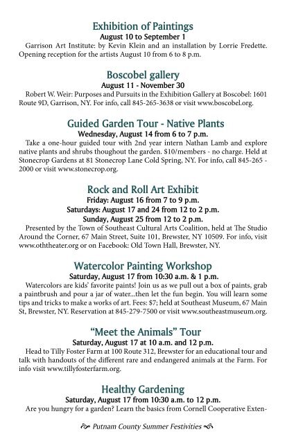 Putnam Summer Events - Eventful Magazine