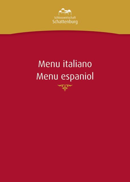 Menu italiano Menu espaniol