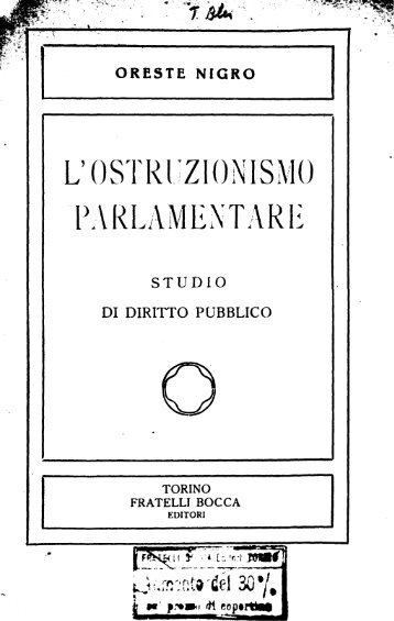 oreste nigro l'ostruzionismo parlamentari - Camera dei Deputati