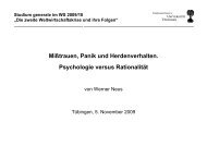 Mißtrauen, Panik und Herdenverhalten. Psychologie versus ...