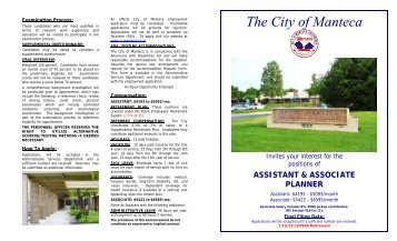 assistant & associate planner - City of Manteca
