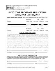 Kids' zone program application - City of Manteca