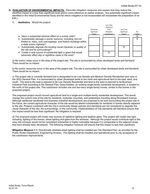 NOTICE OF PREPARATION - City of Manteca