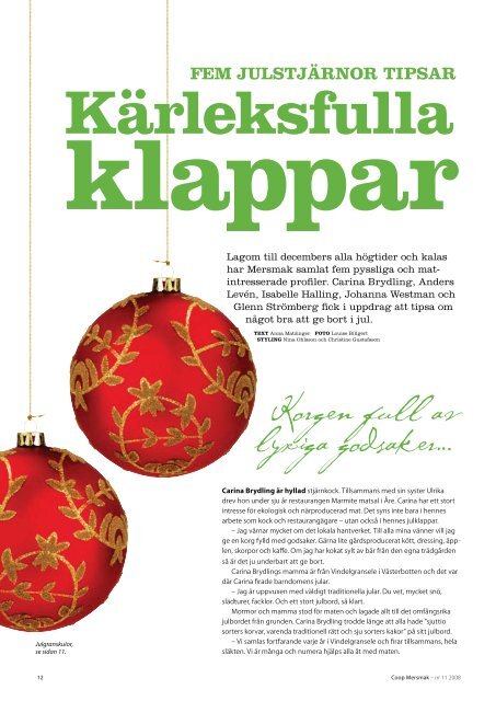 Smakfulla presenter Fem julstjärnor tipsar - Coop