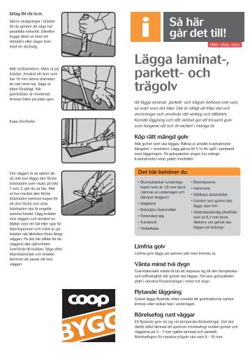 Lägga laminat-, parkett- och trägolv - Coop