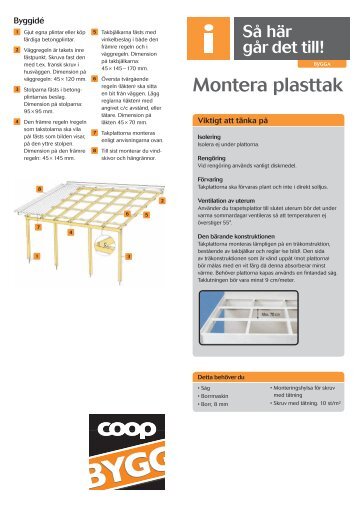 Montera plasttak - Coop