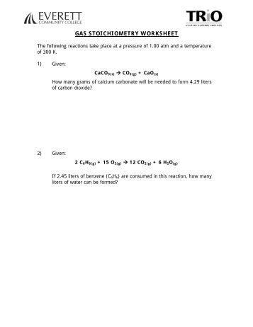 Worksheet Gas Stoichiometry Worksheet gas stoichiometry worksheet 1 answers intrepidpath chm 130 worksheet