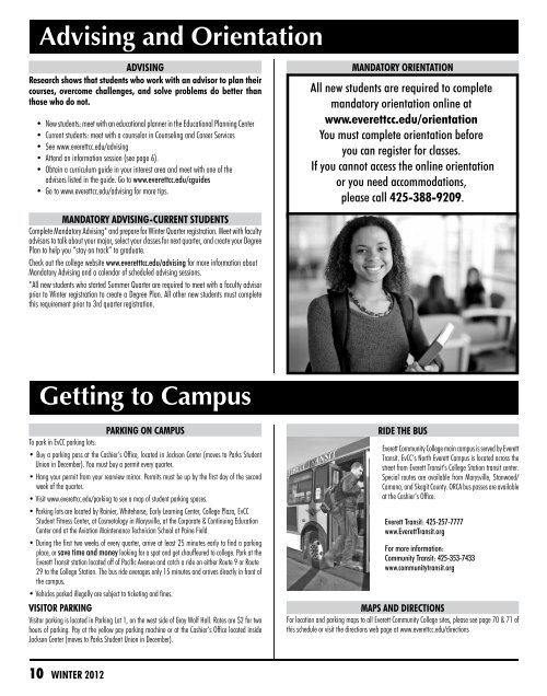 winter 2012 credit courses - Everett Community College