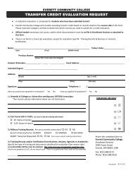 Transfer Credit Evaluation Request Form - Everett Community College