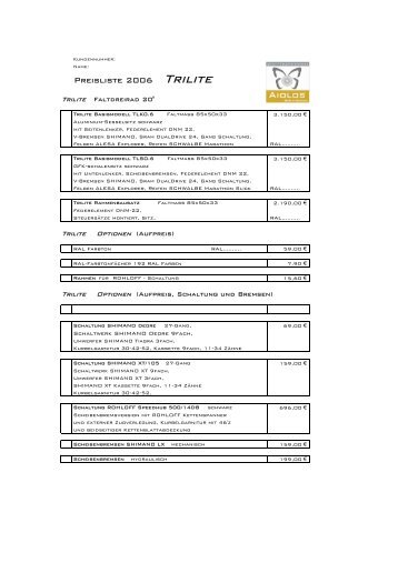 Preisliste 2006 Trilite - Evernote