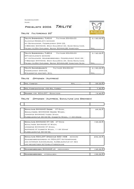 Preisliste 2006 Trilite - Evernote