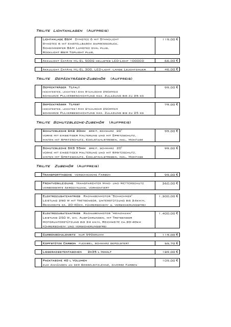 Preisliste 2006 Trilite - Evernote