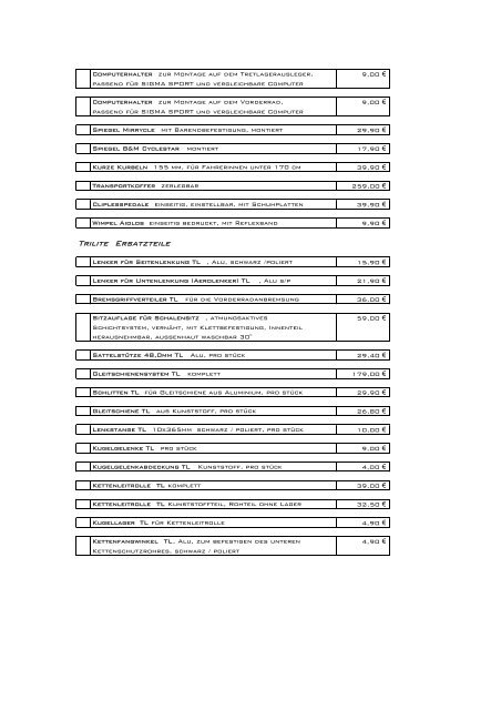 Preisliste 2006 Trilite - Evernote