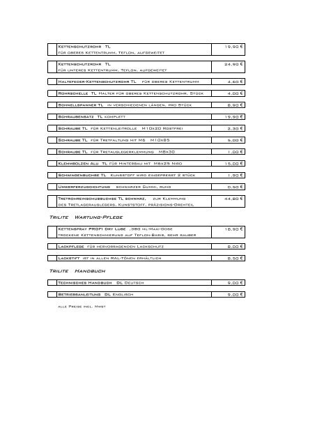 Preisliste 2006 Trilite - Evernote