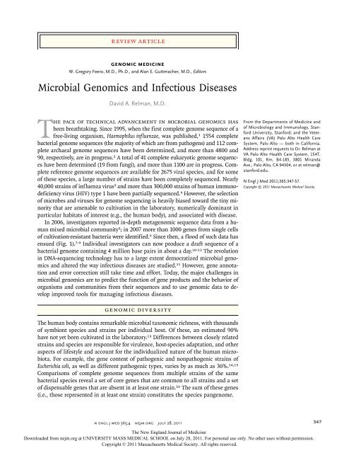 Microbial Genomics and Infectious Diseases - Evernote