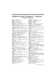 English Cornish Dictionary – Addenda - Evertype