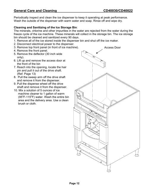 CD40022 Dispenser - Technical Manual - Ice-O-Matic