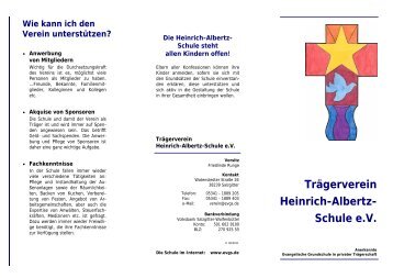Trägerverein einen Flyer - Heinrich-Albertz-Schule