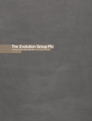 Interim Report - The Evolution Group PLC