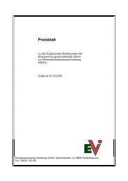 Preisblatt zur NDAV - bei der Energieversorgung Inselsberg GmbH