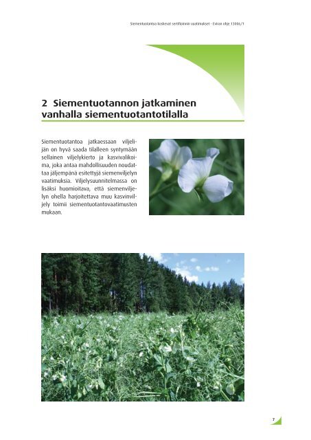 Siementuotantoa koskevat sertifioinnin vaatimukset - Evira