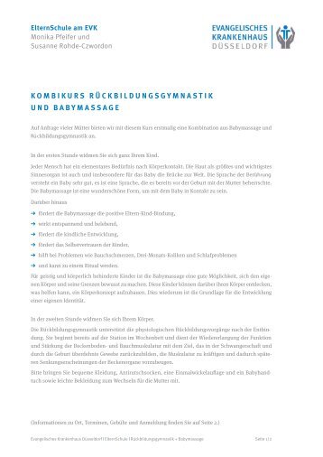 Rückbildung und Babymassage - Evangelisches Krankenhaus ...