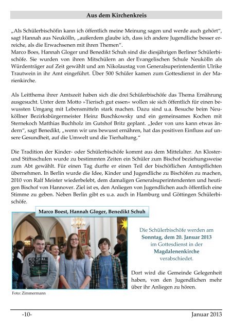 Januar 2013 Gemeindebrief - Ev. Kirchengemeinde Rixdorf