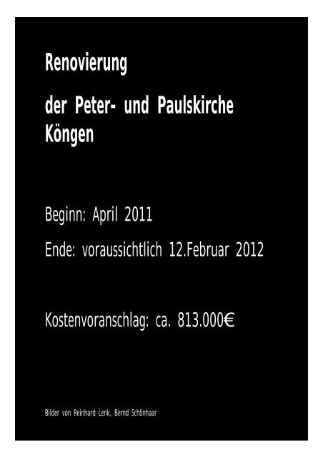 Renovierung der Peter- und Paulskirche Köngen