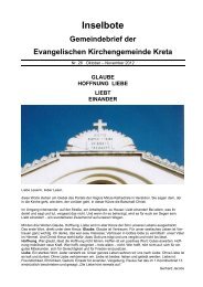 Inselbote - Evangelische Kirchengemeinde Kreta