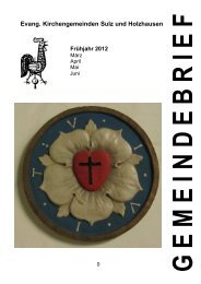 Gemeindebrief Frühjahr 2012 - Evangelische Kirchengemeinde ...