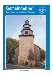 Juni bis August 2013 - Evangelische Kirchengemeinde Gedern