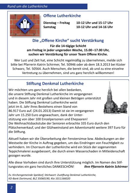 GEMEINDEBRIEF - Evangelische Kirchengemeinde Speldorf