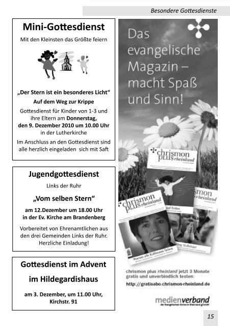 G E M E IN D E B R IE F - Evangelische Kirchengemeinde Speldorf