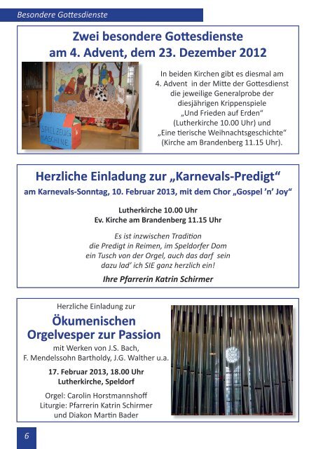 GEMEINDEBRIEF - Evangelische Kirchengemeinde Speldorf