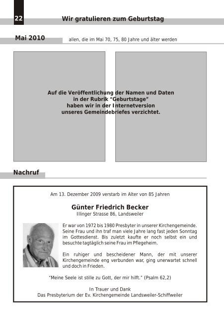 + PDF (2) Download - Evangelische Kirche Saar