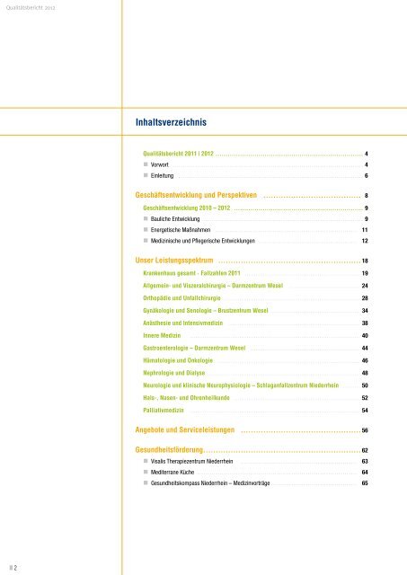 Qualitäts- und Jahresbericht 2011 |2012 - Ev. Krankenhaus Wesel