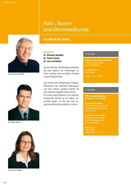 Qualitäts- und Jahresbericht 2011 |2012 - Ev. Krankenhaus Wesel