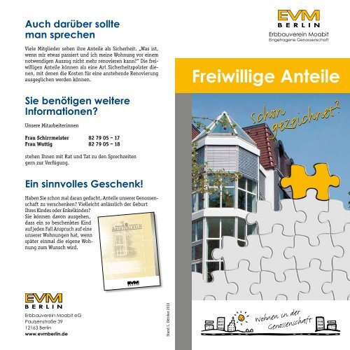Aktuelles/Publikationen/Flyer und Broschüren - EVM Berlin eG