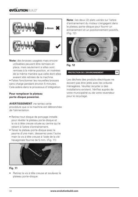 manuel d'utilisation - Evolution Power Tools