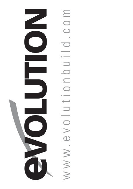 manuel d'utilisation - Evolution Power Tools