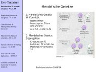 Evo-Tutorium Mendel'sche Gesetze