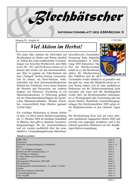 Ausgabe 4/2004 - ASM - Bezirk 10 Mindelheim