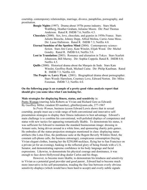 Syllabus for Psych 231: Psychology of Human Sexuality Spring ...